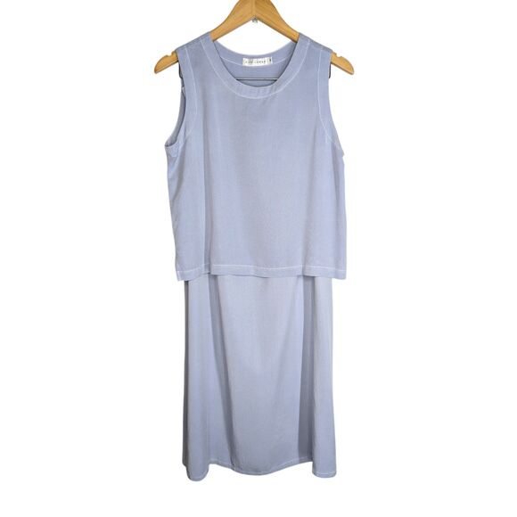 NWT Cut Loose 2 Pc Set Sleeveless Top Maxi Skirt  Sz M Tencel W/ Flaw Light Blue - Picture 1 of 11